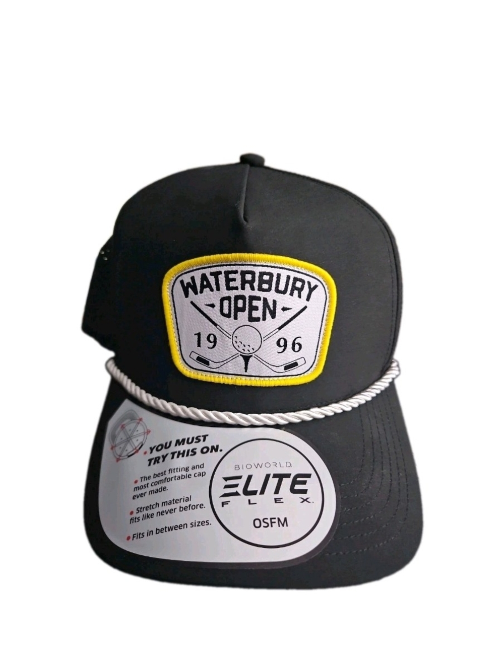 Waterbury Open ’96 Happy Gilmore Golf Hat Black Adjustable Snapback New W/ Tags